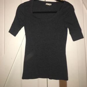 Dark Grey Scoop Neck Shirt